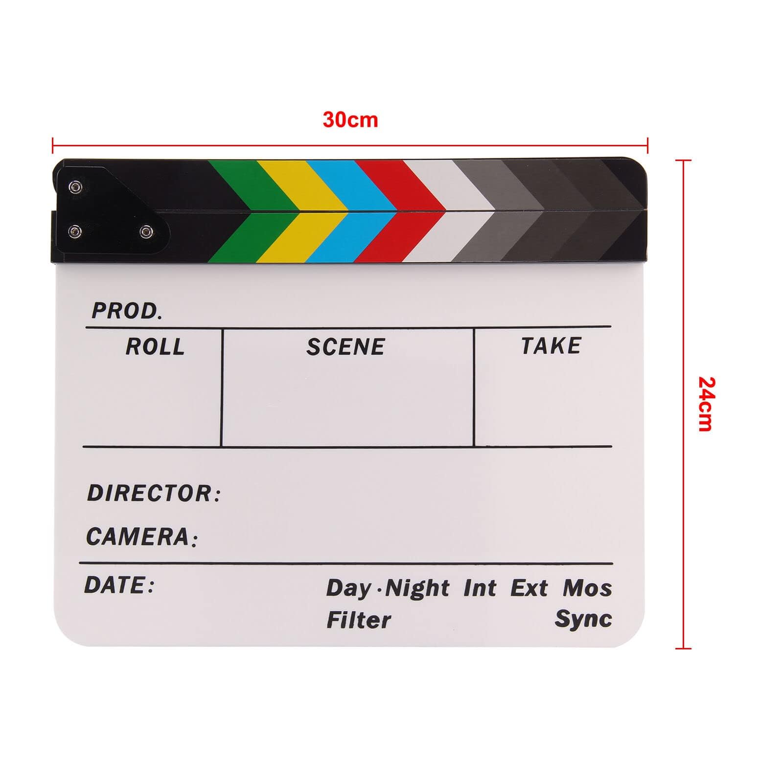 Clapperboard de film en acrylique effaçable à sec pour appareil photo, studio de cinéma, maison