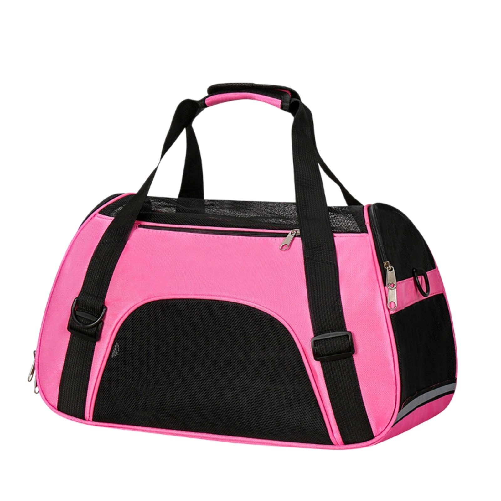 Veslyn Pet Travel Bag Breathable Portable Carrier Handbag For Cats & Dogs, Foldable Mesh Outdoor Transport Daily Use-pink-m 48x23x27cm
