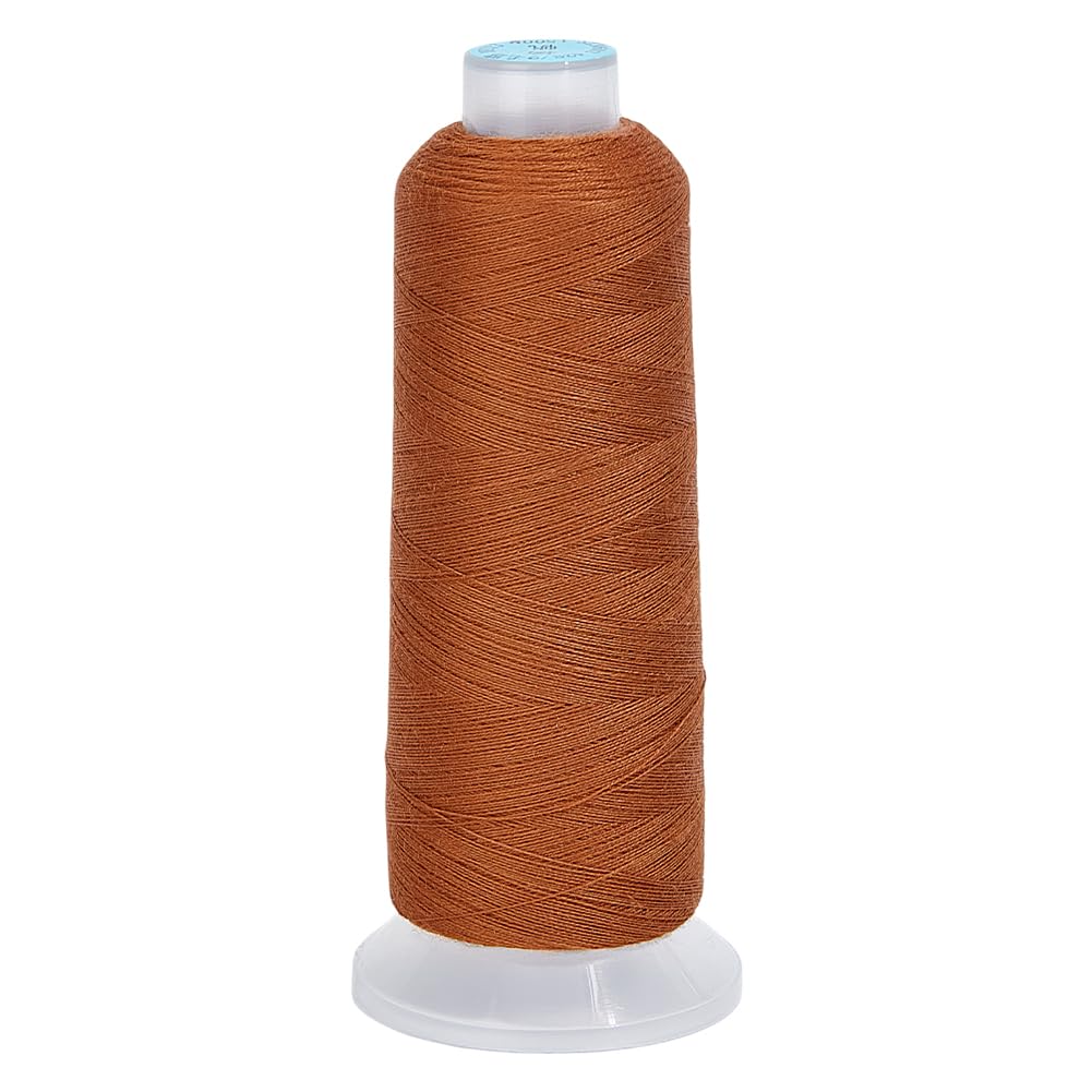 DELORIGIN 42S/2 Wool Embroidery Thread 1500m Wool & Acrylic Fibers Embroidery Floss Hand Sewing Thread Sewing Machine Kit Needlepoint Thread for Sewing DIY Craft Cross Stitch Threads Light Brown