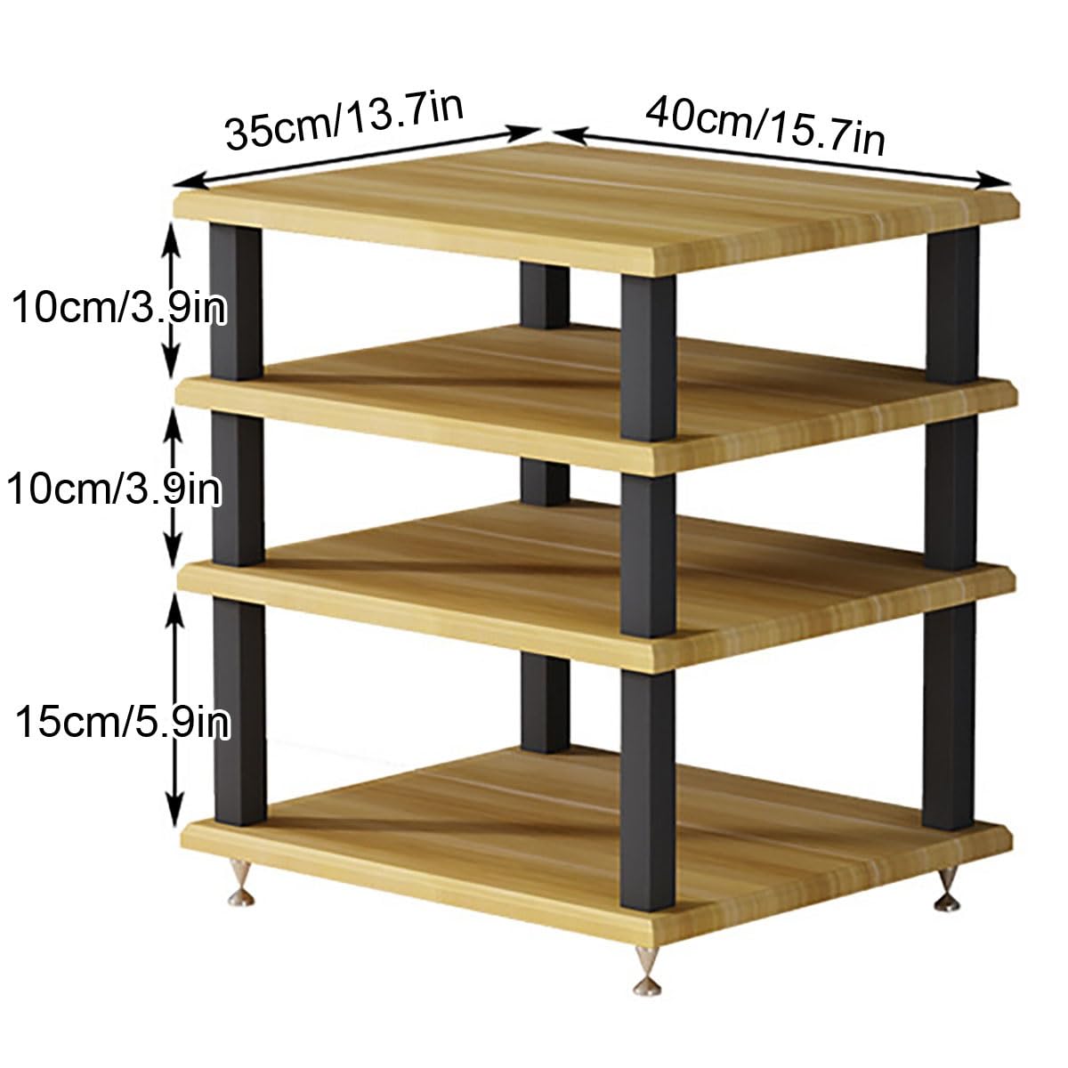 Estanteria Audio HiFi, Mini HiFi Stand Rack, Estante De Almacenamiento De Componentes Estéreo, Para Dispositivos De Audio HiFi, Mueble Hifi Para Equipo De MÃsica Para Escritorio(Brown,H15cm/5.9in)