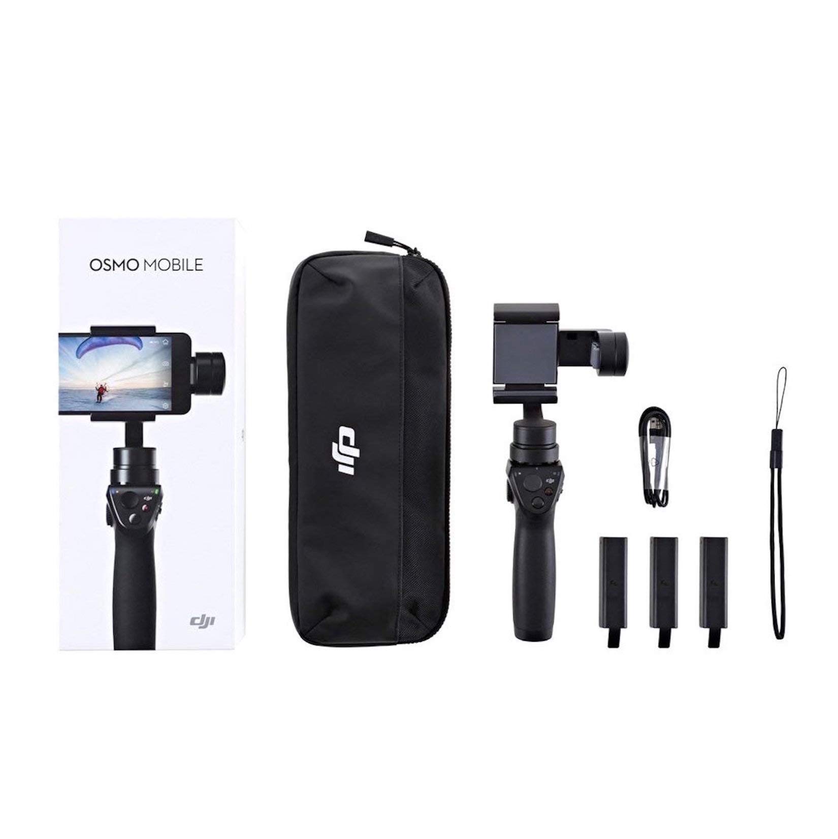 DJI Osmo Mobile 1 Gimbal - stabilizator obrazu do iPhone'a i smartfona, wsparcie dla smartfonów, akcesoria do nagrywania zdjęć i wideo, 3 osie (kardanicz), 3 baterie
