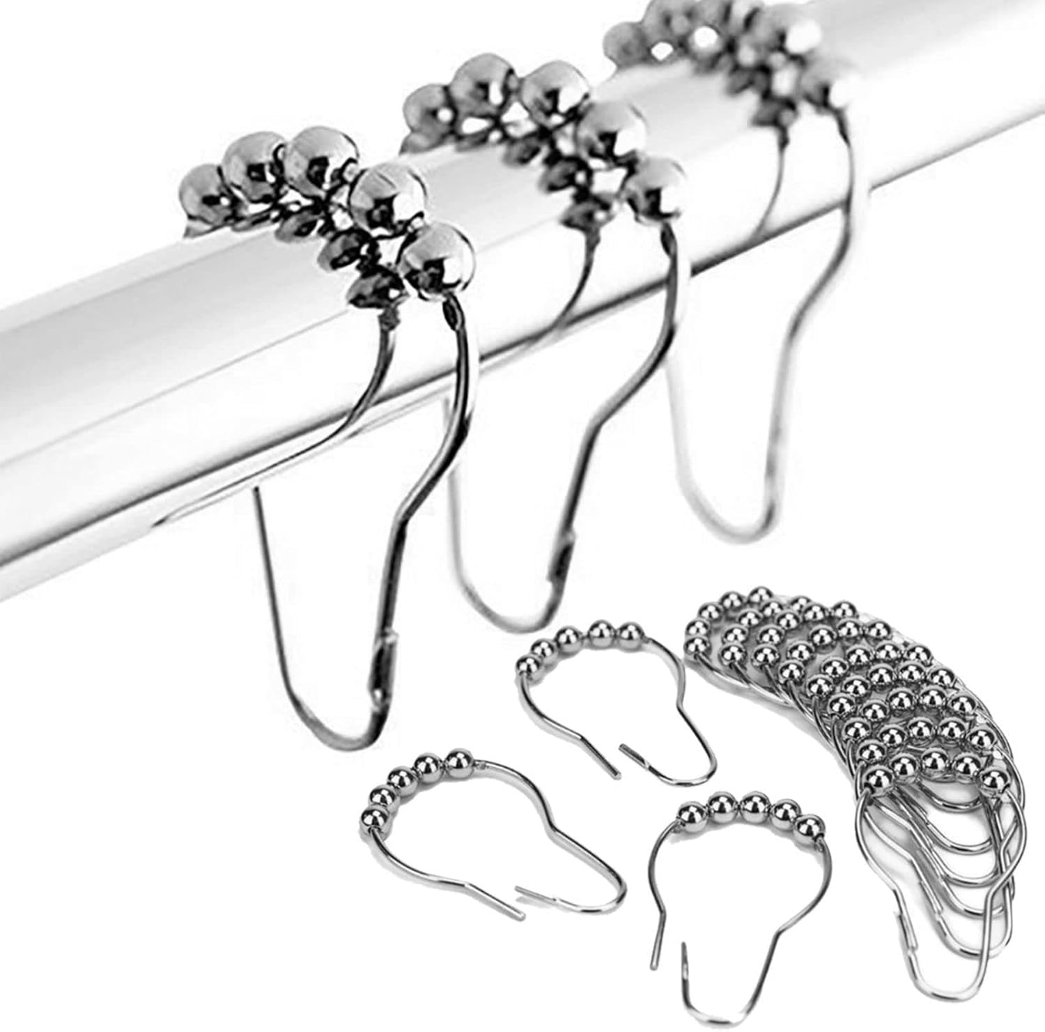 Gothic Black Skull Shower Curtain, 72 x 72 Inch Bathroom Home Waterproof Polyester Fabric with 12 Iron Hooks