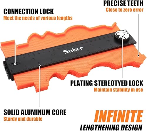 Vista 56 de Saker Herramienta para medir y duplicar contornos, bloqueo a 10 pulgadas, ajustable y precisa, ideal para duplicar formas irregulares en trabajos