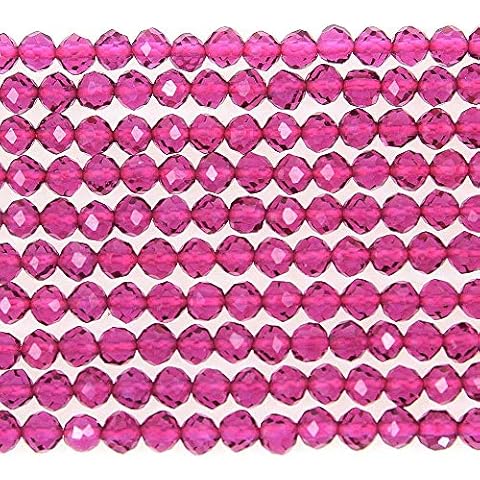 MJDCB 3mm Faceted Natural Rose Red Spinel Round Loose Beads for Jewelry Making DIY Bracelet Necklace Cover