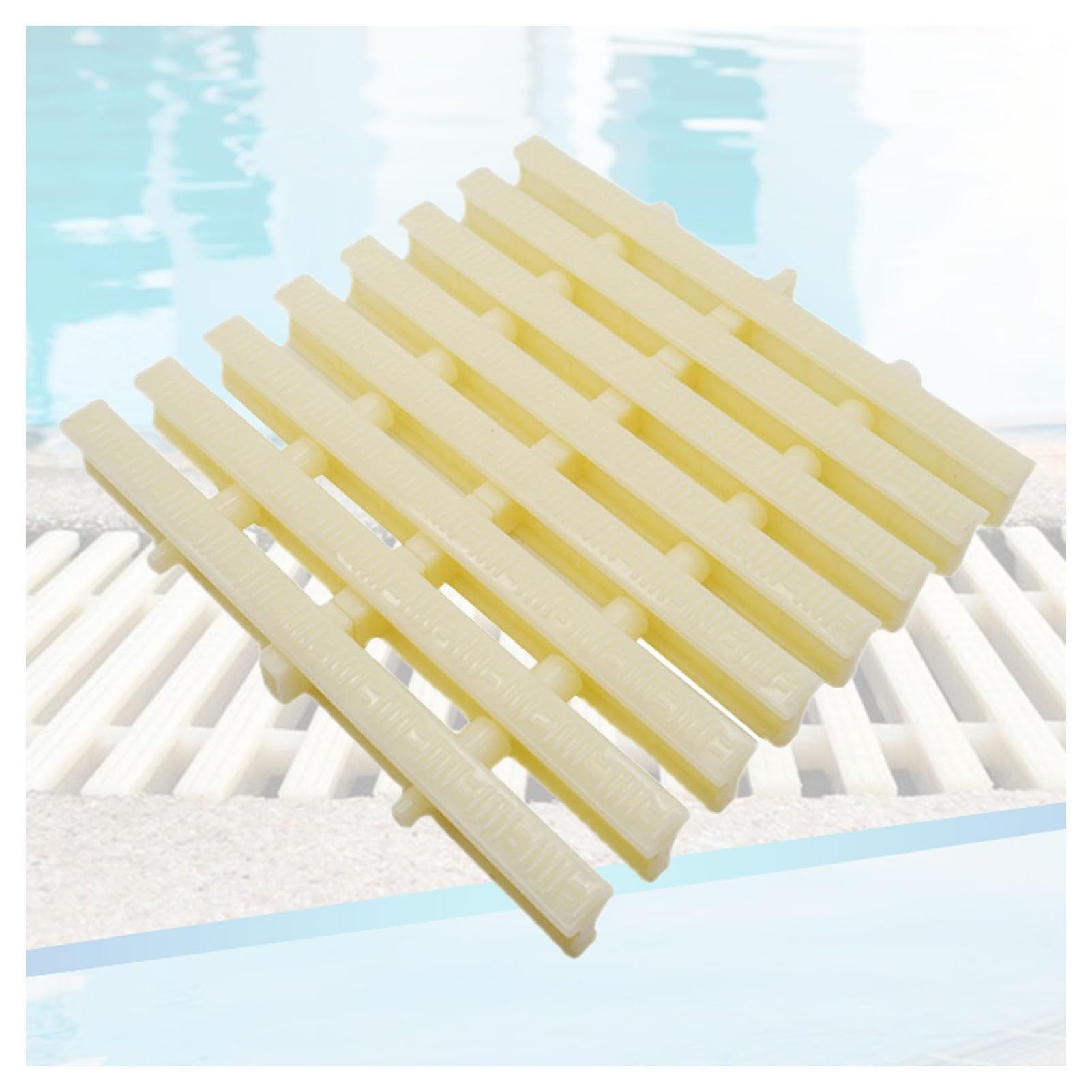 MSHGSKU Swimming Pool Drainage Gutter Overflow Grating - ABS Plastic Floor Drain Cover, 8pcs, 25x100CM, Effective Water Drainage Filter for Pool Safety and Maintenance