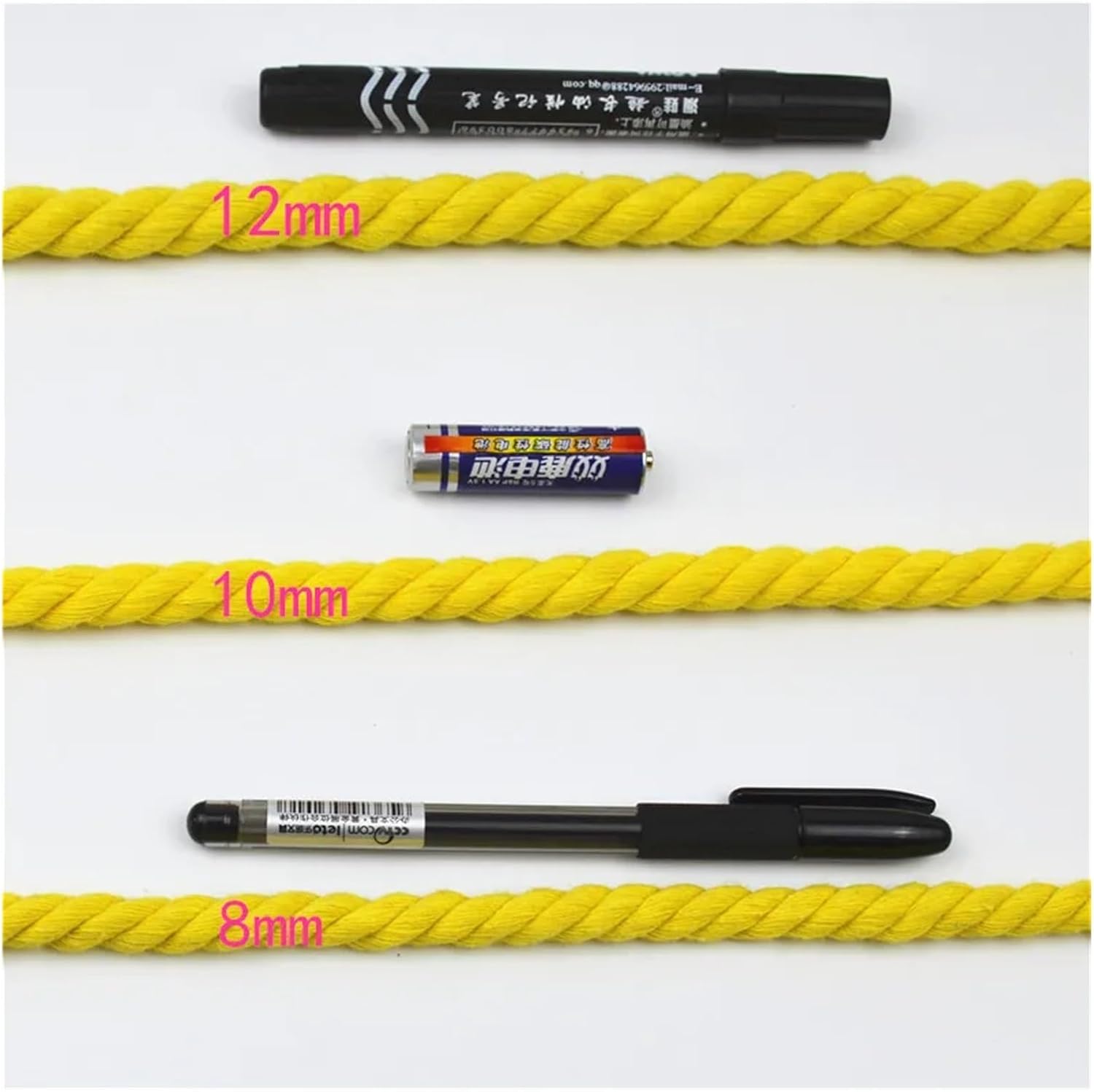 5m 8mm 3-Strand Twisted Colorful Cotton Rope/Rope for Bags Home Decoration DIY Textile Accessories(Light Brown)