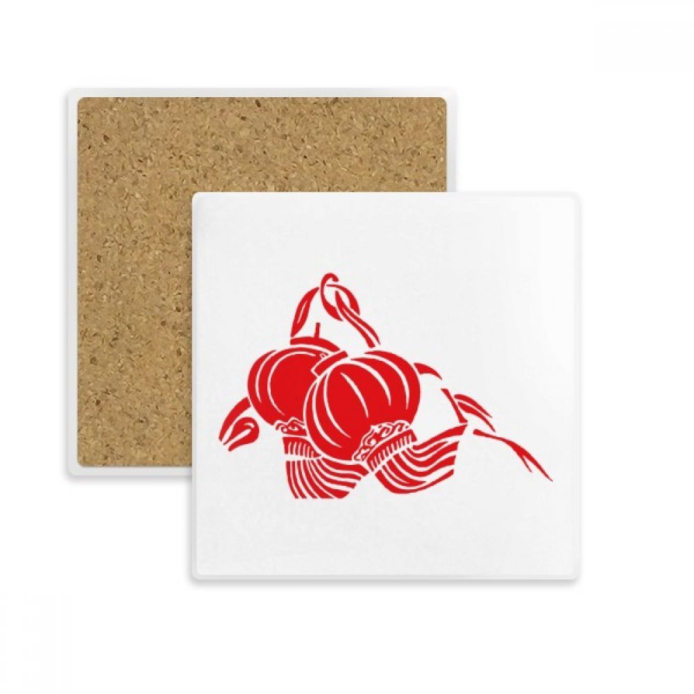 Coaster dessous de verre en pierre absorbant avec motif lanterne chinoise