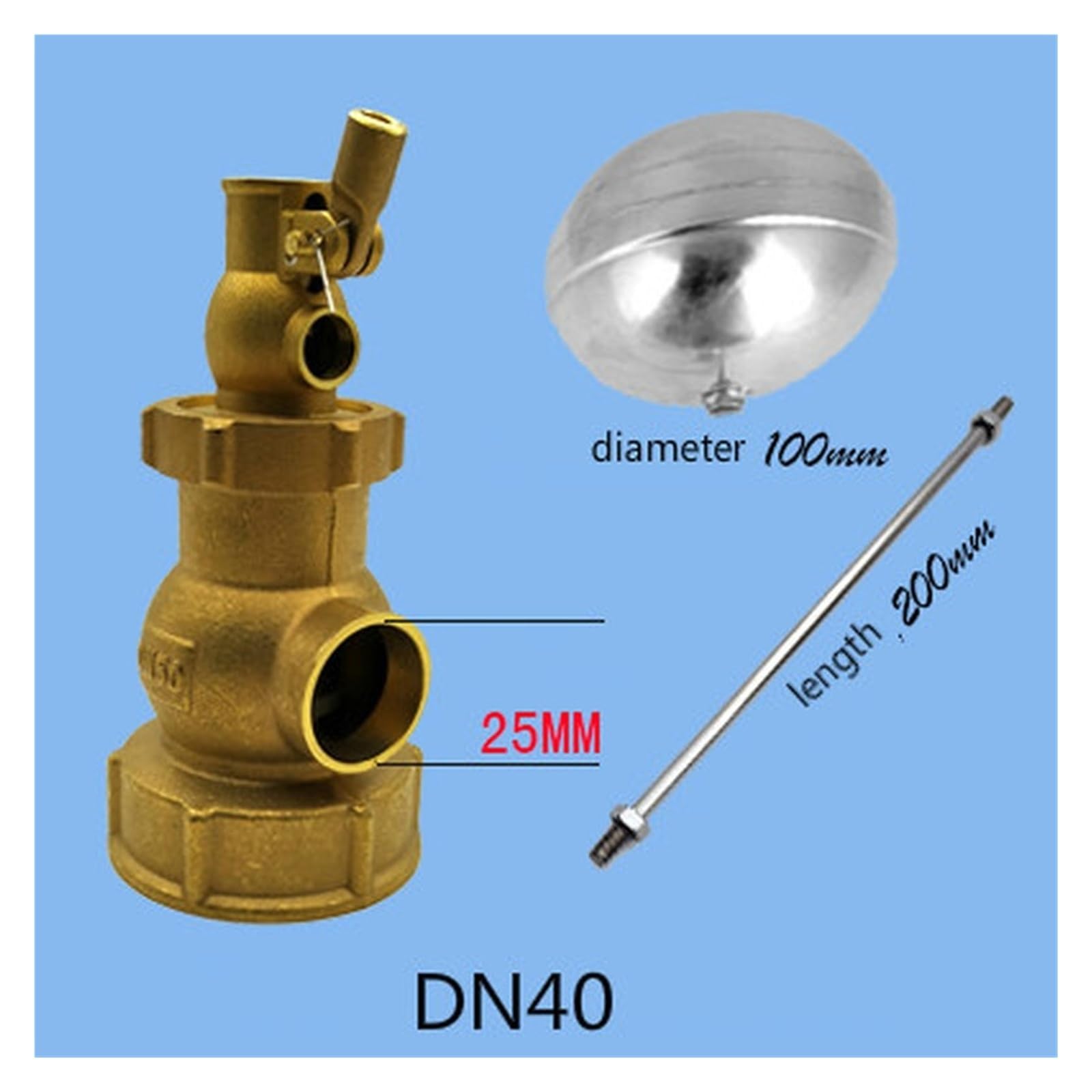 Zawór kulowy hydrauliczny pływakowy DN25/DN32/DN40/DN50/DN65/DN80 Korpus mosiężny żeński Zawór pływakowy typu mały otwór(DN50)