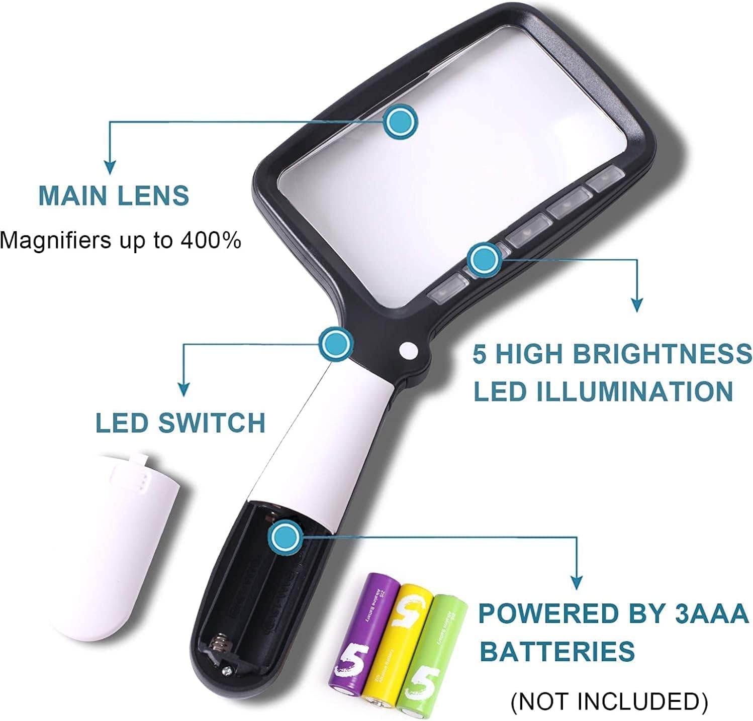 handheld magnifier magnifying glass with light reading magnifier low