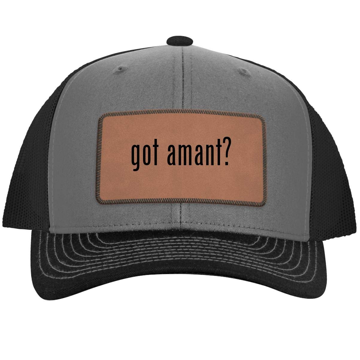 got Amant? - Leather Dark Brown Patch Engraved Trucker Hat