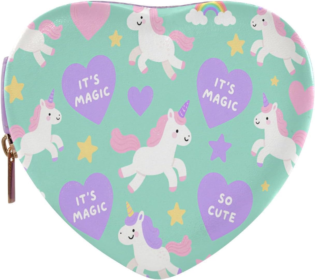 Small Jewelry Case Heart Shaped Small Portable Jewelry Storage Cute unicorns Baby Blue Heart Shape Girlfriend Wife Gift for Mothers