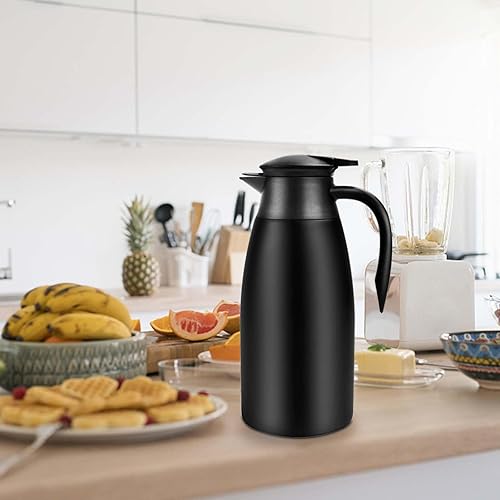 Miniatura 5 de Jarra de café de 70 onzas con aislamiento térmico de acero inoxidable para café, agua caliente, té, bebidas calientes, mantiene 12 horas calientes