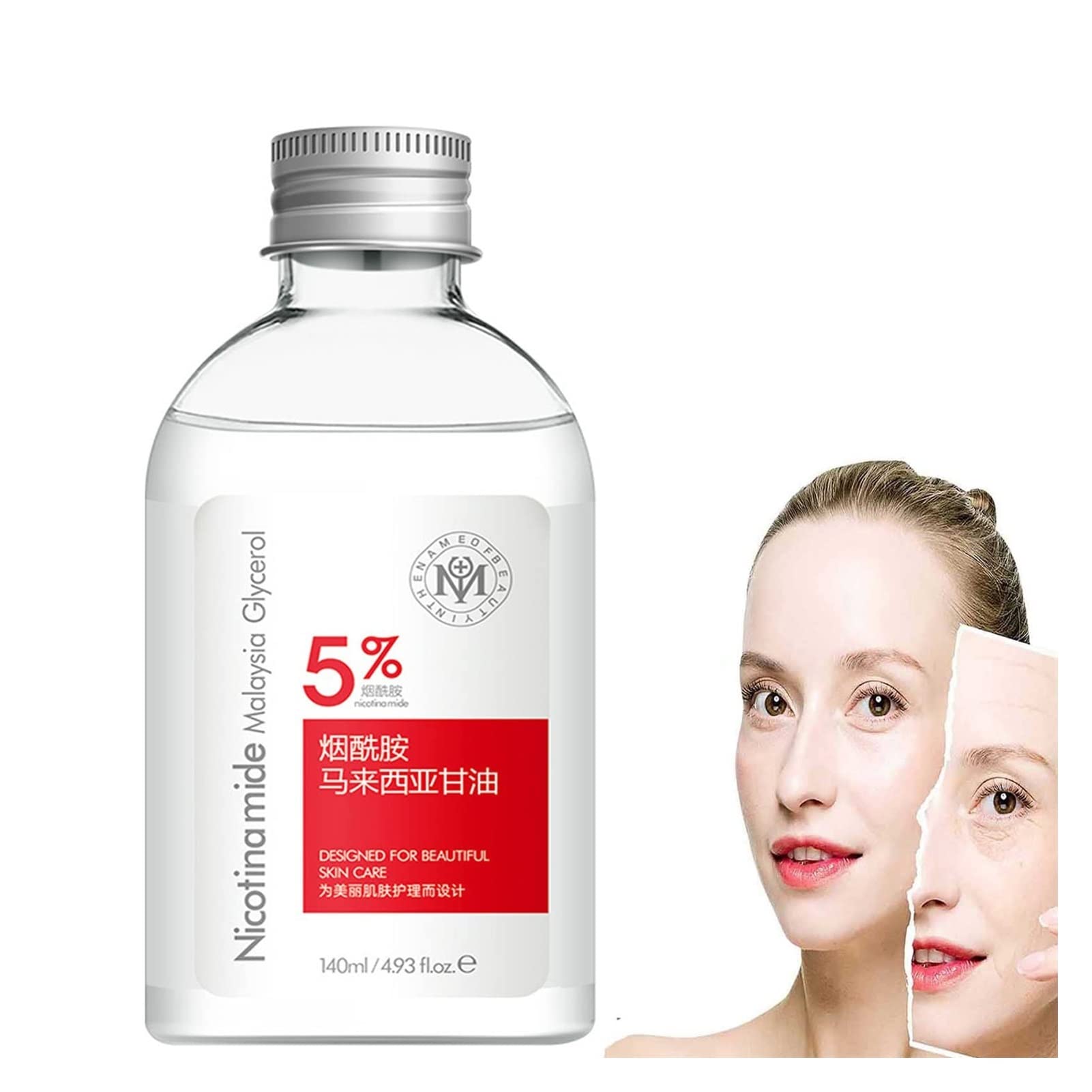 Niacinamide Malaysian Glycerin Anti Aging Face Serum Face Moisturzing Whitening,5% Niacinamide Serum for Face, Anti-wrinkle Serum for Face and Wrinkles, Reduces Wrinkles and Firms Skin Firming Hydrati