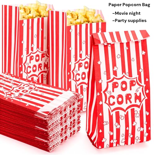 Image of 400 Pcs Small Paper Popcorn Bags, 1 Oz Movie Night Pop Corn Bags, Oil-proof Paper Popcorn Bag Bulk for Popcorn Machine, Popcorn Containers Cups for Individual Servings, Party supplies