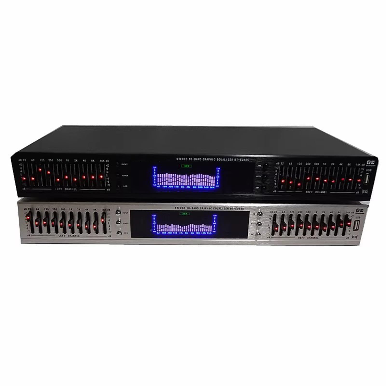 Equalizzatore Audio HiFi a 20 Bande con Telecomando | Equalizzatore Grafico Digitale Professionale con Bluetooth Integrato e Display LED, per Studio e Audio Domestico(silver)