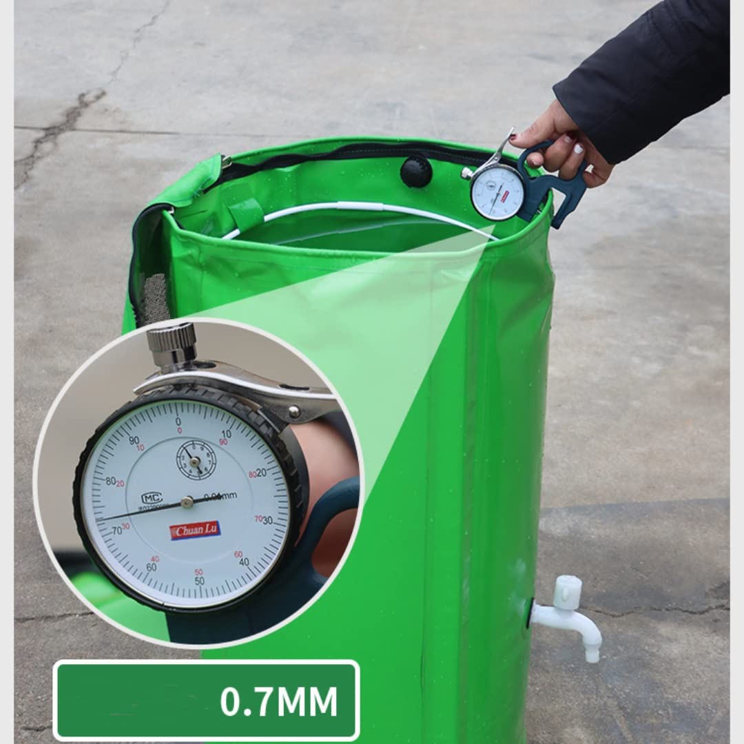Cubo de recogida de agua de lluvia al aire libre Cubo de almacenamiento de agua de jardín Cubo de recogida de agua de lluvia plegable de PVC (color: verde, tamaño: 380L)