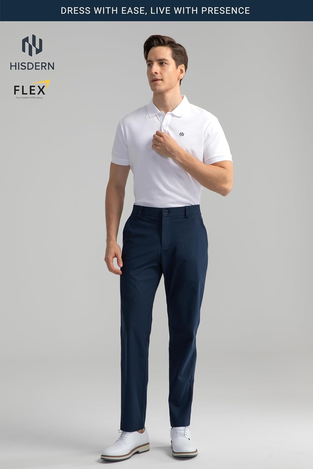 HISDERN Flex 501 Men's No Iron Dress Pants Golf Pants 30"/32" Stretch Quick Dry for Business Work Casual with 5 Pocket - Image 6