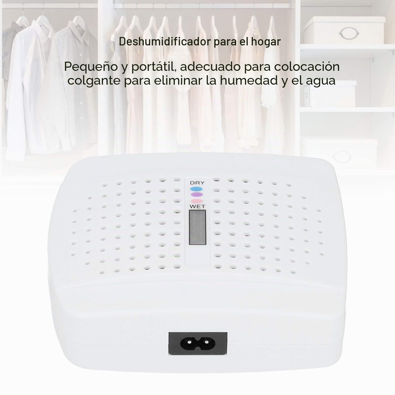 Deshumidificador portátil, mini deshumidificador de aire USB pequeño compacto ultra silencioso de 500 ml con apagado automático, para Sótanos, hogar, dormitorio, baño, garaje, armario, caravana