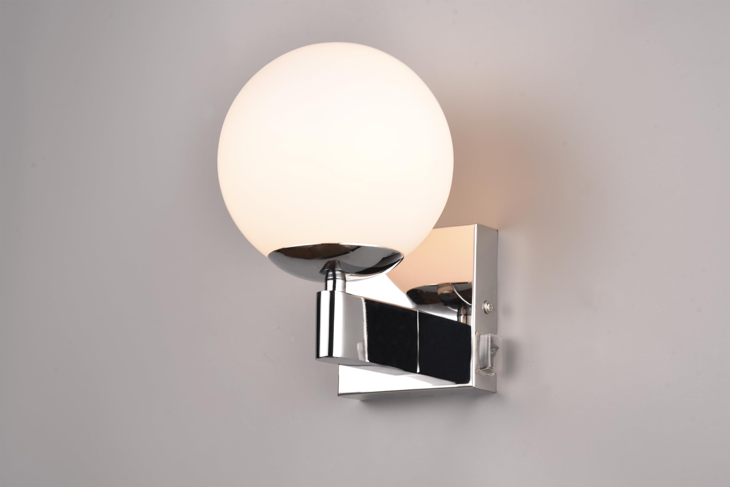 Trio Leuchten Applique Salle de bain Kula 284270106 Métal Chrome Verre Blanc E14