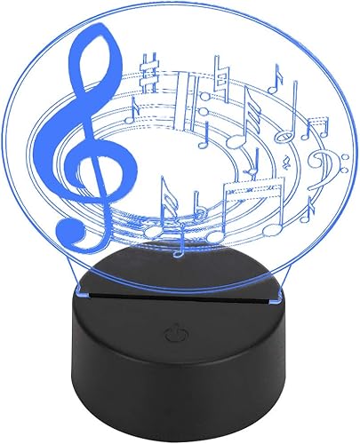 Miniatura 9 de 3D Musical Note LED Night Light, Color Changing USB Touch Table Lamp, Battery Powered - Fun Color Modes, Portable Design, Kids Bedroom and Bathroom