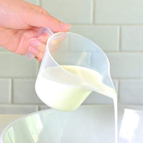 Miniatura 3 de Youngever Paquete de 4 tazas medidoras de plástico, tazas medidoras transparentes (capacidad de 1 taza)