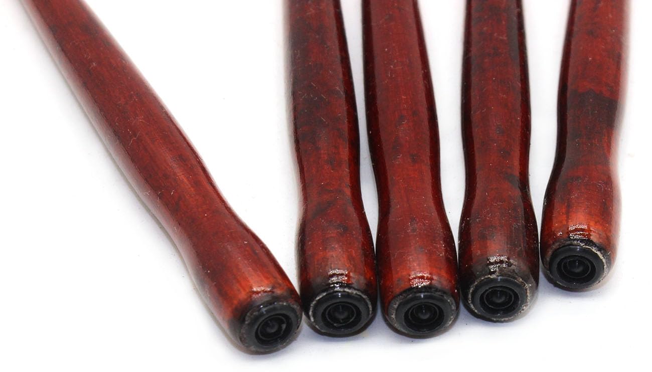 Gullor 5 Pieces Dip Pen Holder, Wooden Comic Pen Nib Holder for Calligraphy Writing Signing, Red, 1 count (Pack of 5) - Image 3