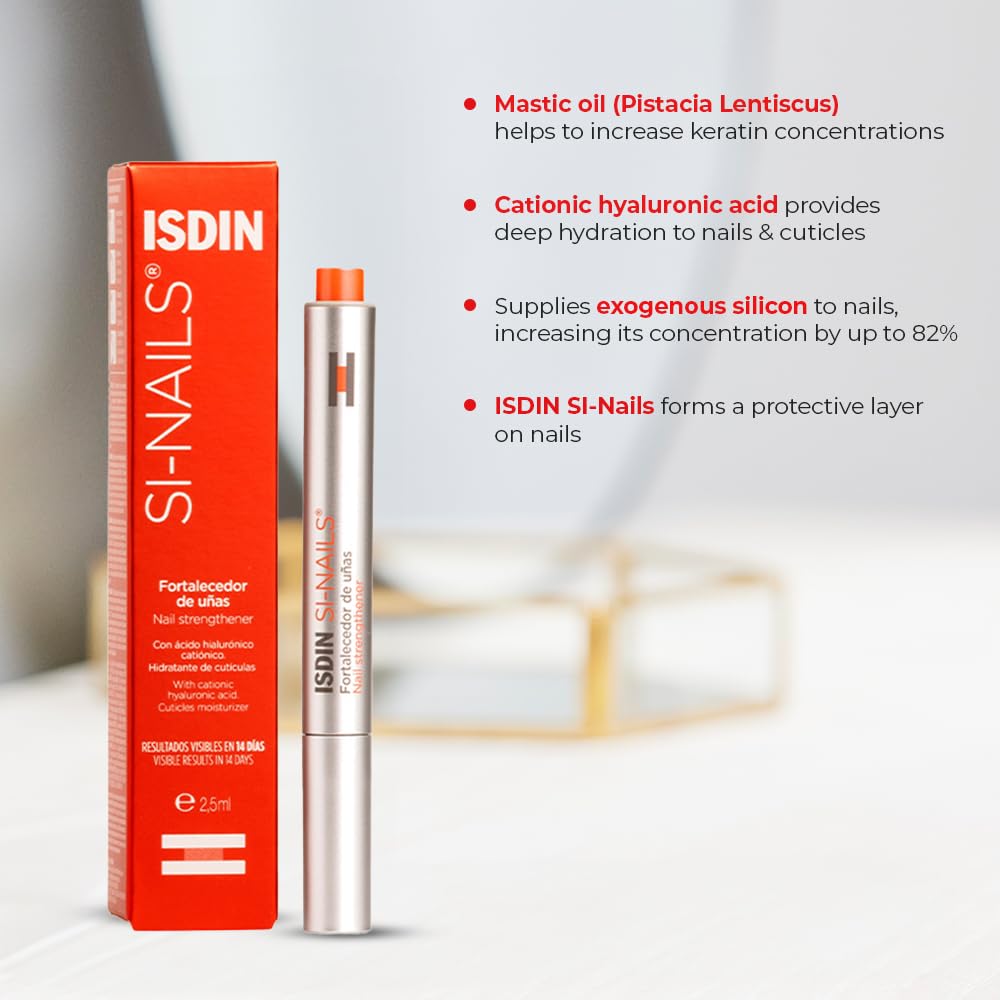 ISDIN SI-NAILS - Fortalecedor de uñas para uñas saludables, hidrata las uñas y cutículas, endurece las uñas y promueve el crecimiento de las uñas