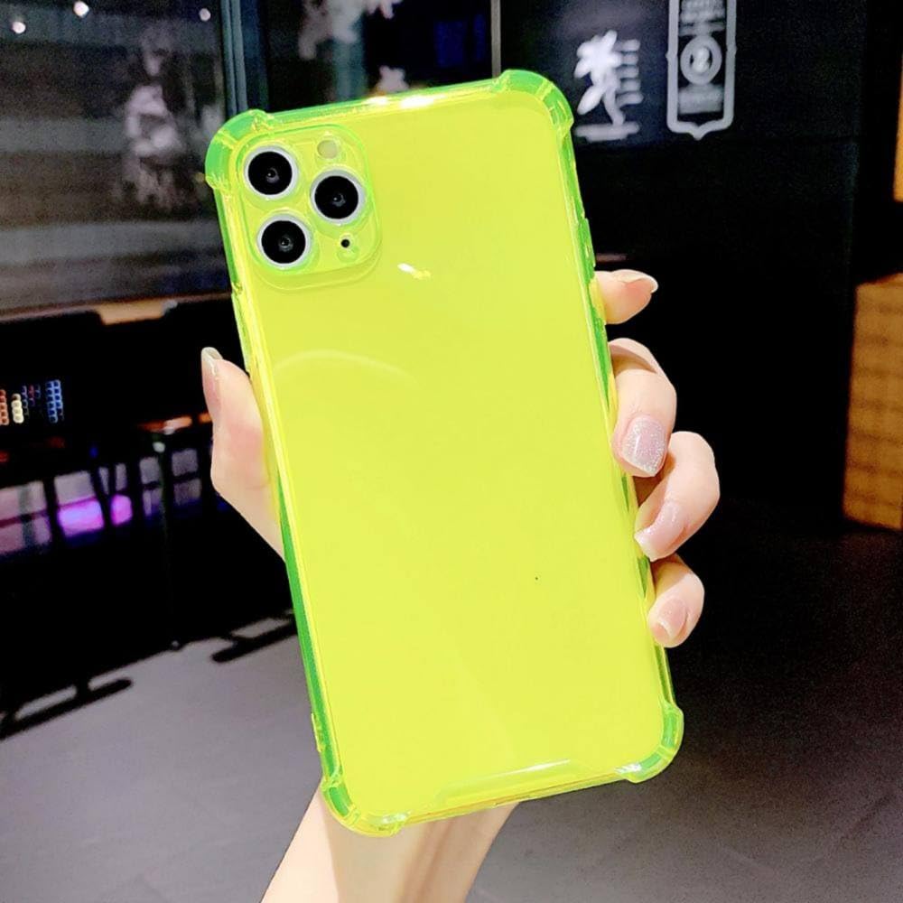 Amazon.co.jp: 蛍光色クリア耐衝撃電話ケース iPhone 12 ミニ 11 プロ