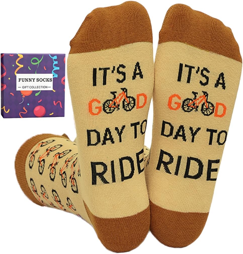 Funny Golf Socks Novelty Crew Socks for Men Sports Birthday Gifts Fishing