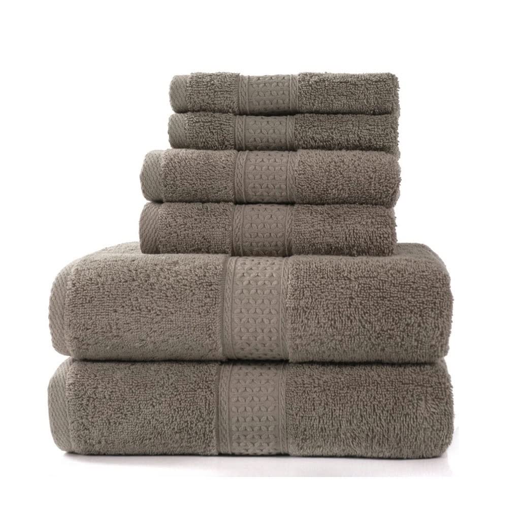 Cotton Bath Towel Set Soft and Super Absorbent Hand Towel Washcloth for Family Bathroom Set 6 Pieces Towel