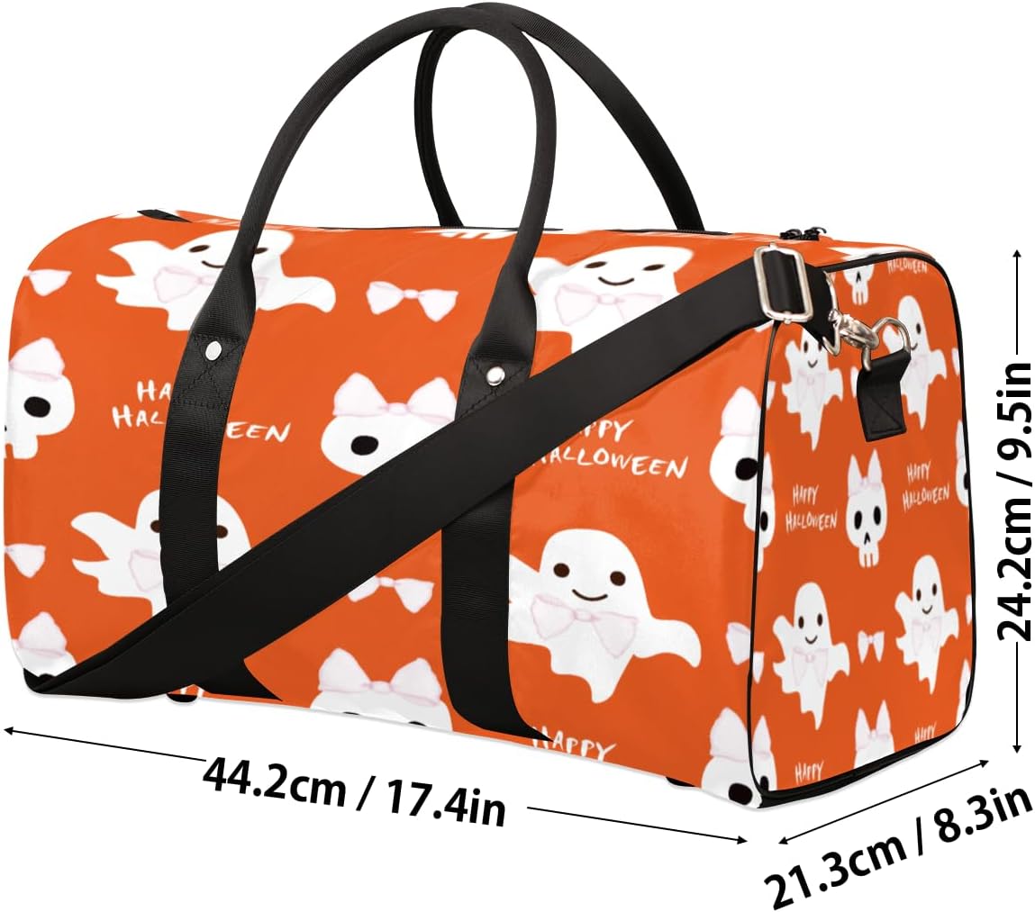 Bow Halloween Travel Duffel Bag for Women Men Large Capacity Overnight Weekender Bags for Lightweight Waterproof Sport Gym Bag for Workout Yoga Swim