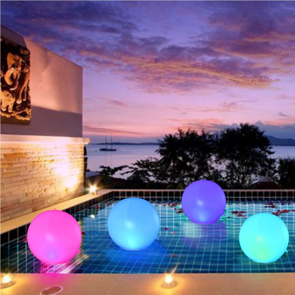 Lewpox LED Wasserball,Aufblasbarer Wasserball,16 Lichtfarben Glow Ball,Wasser Volleyball Spiel,Pool Spiele Für Erwachsene,Kinder,Toll Für Strand,Pool ,Party,Outdoor Spiele,40cm