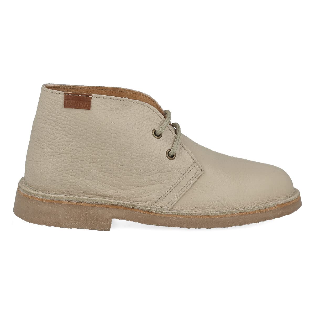 PAYMA - Leren Desert Safari Boot Laarzen voor Heren en Dames. Gemaakt in Spanje. Chukka Schoen in Splitlederen Sport. Vetersluiting. Rubberen Zool. Kleur: Taupe, Maat: EU 45