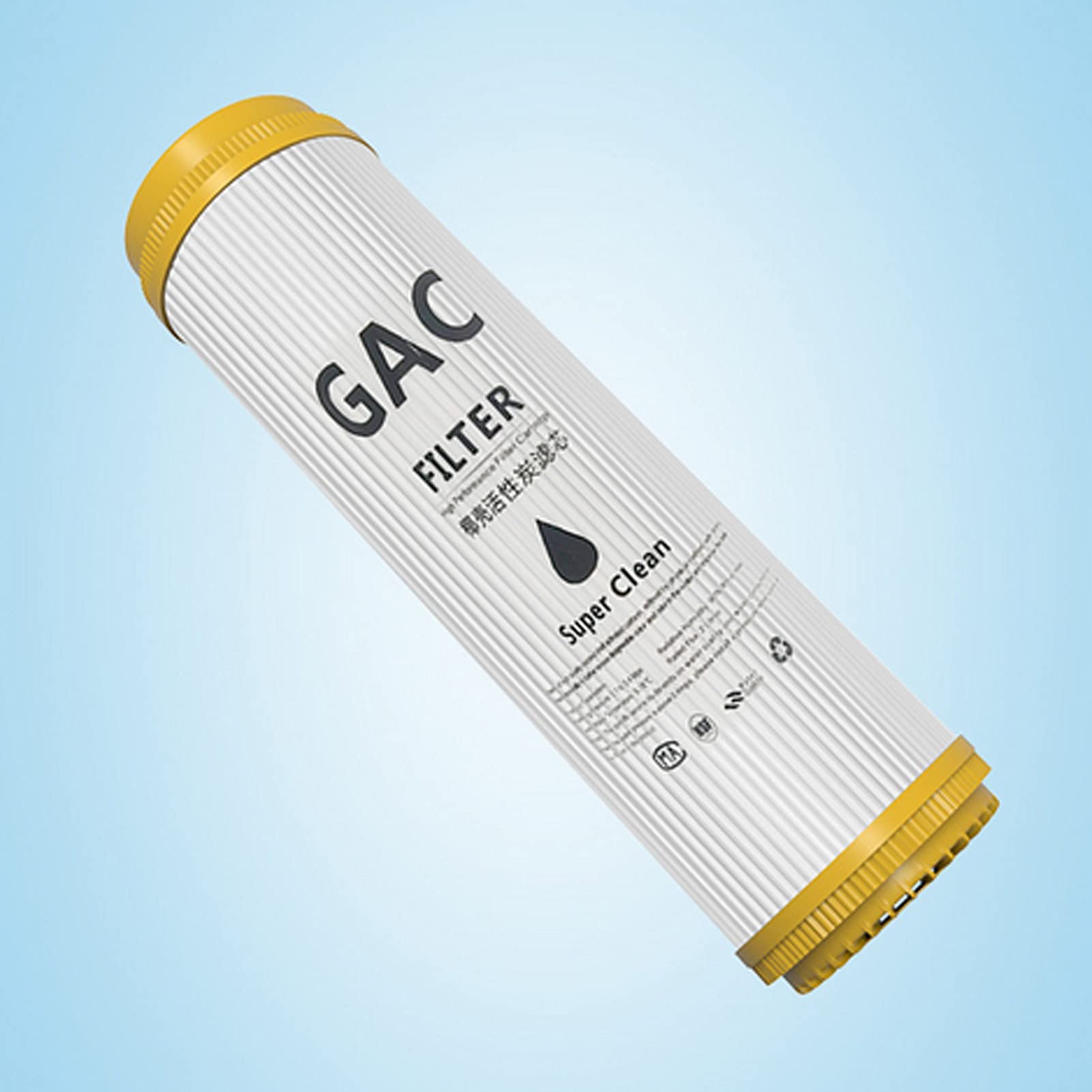 5 pezzi Cartuccia filtro acqua, Carbone attivo di guscio di cocco GAC ad alto valore di iodio, Set universale T33, per sistema di osmosi inversa sottolavello