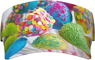 XIXIAN Colorful Candy Printed Adult Sunscreen Visor Cap Lightweight and Breathable Adult Sun Visor Empty top hat Versatile Outdoor hat Black