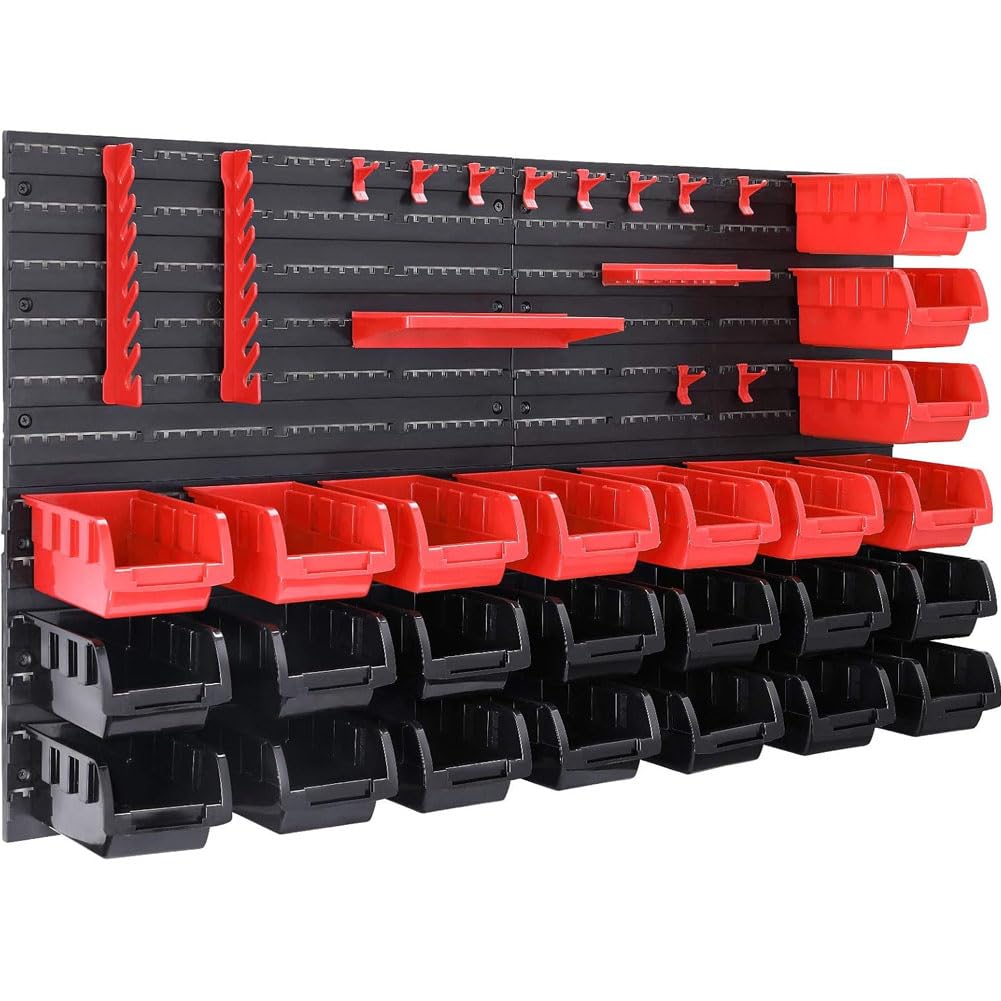 Bakaji Panneau Mural avec boîte de Rangement et Support pour Outils, Plastique Rigide, Multicolore, 95 x 54 cm