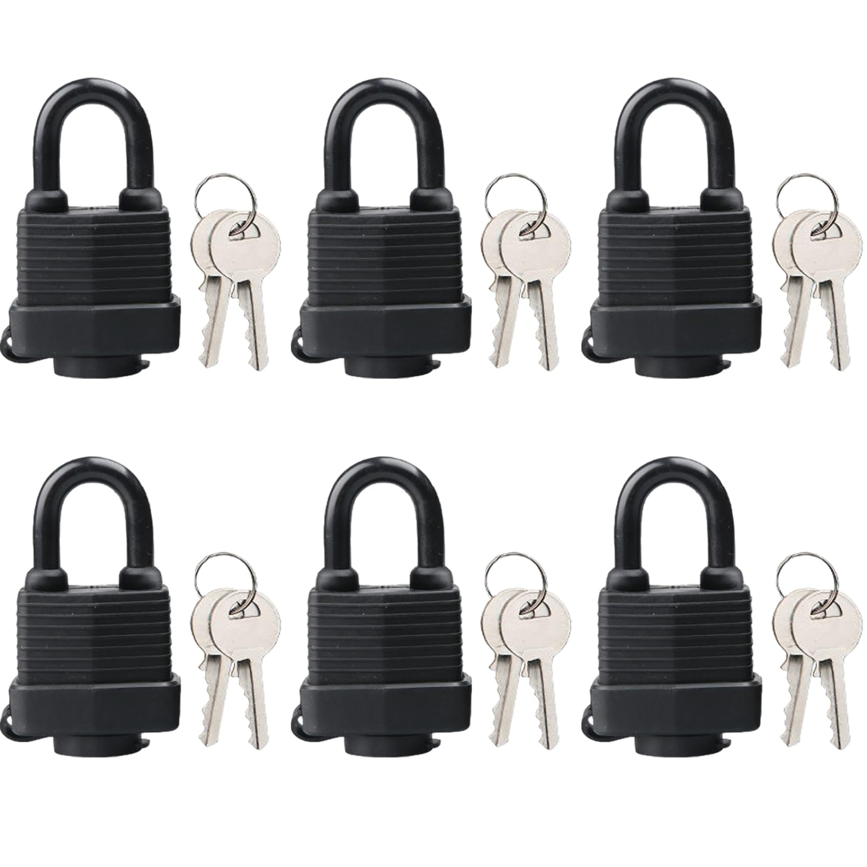 Lot de 6 cadenas à clés identiques haute sécurité pour casiers et extérieur