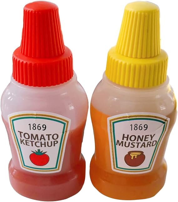2 Pack Squeezy Sauce Bottles, 25 ml Mini Empty Squeeze Bottles Ketchup