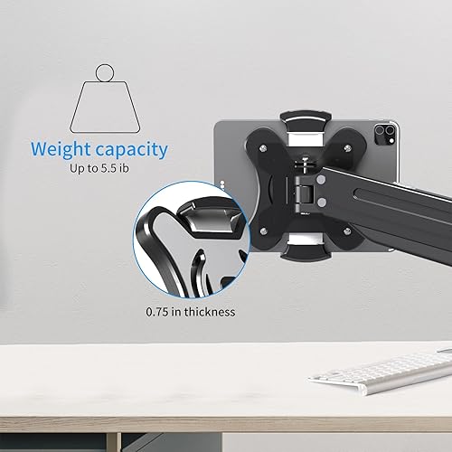 Miniatura 3 de Pholiten Adaptador universal de montaje VESA para tabletas, portátiles 2 en 1, monitores portátiles de 15.6 pulgadas y teléfono, ESA 100 x 100,