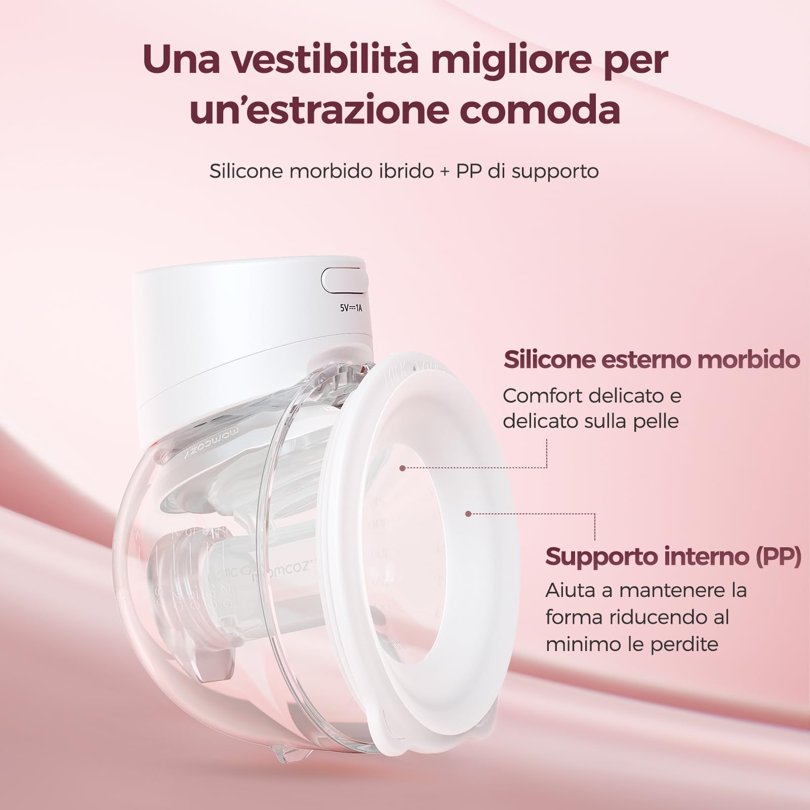 Momcozy S12 Pro Quick Tiralatte Elettrico Indossabile Mani Libere 24mm