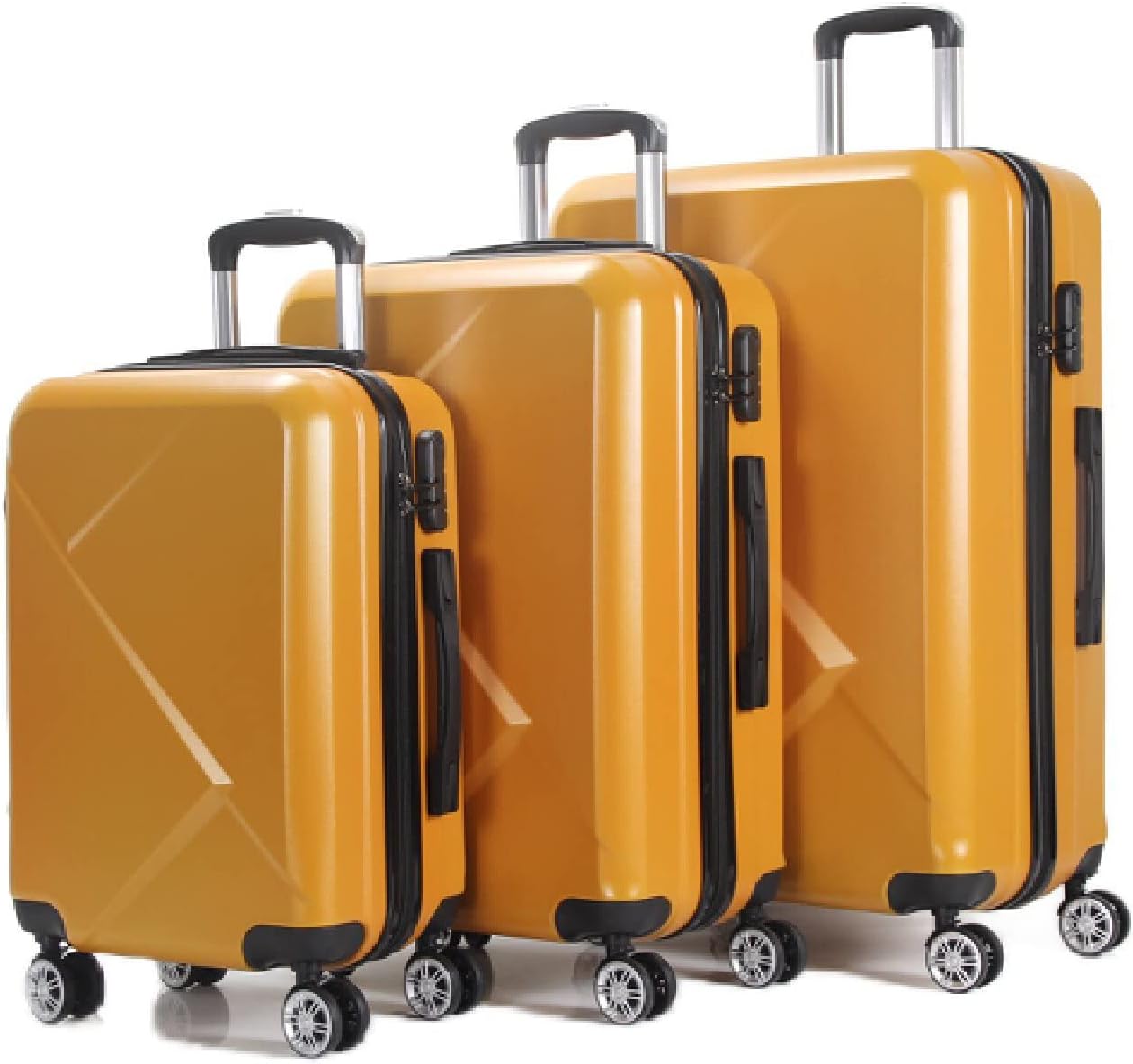 HELTES 3 Piece Nested Spinner Suitcase Luggage Set