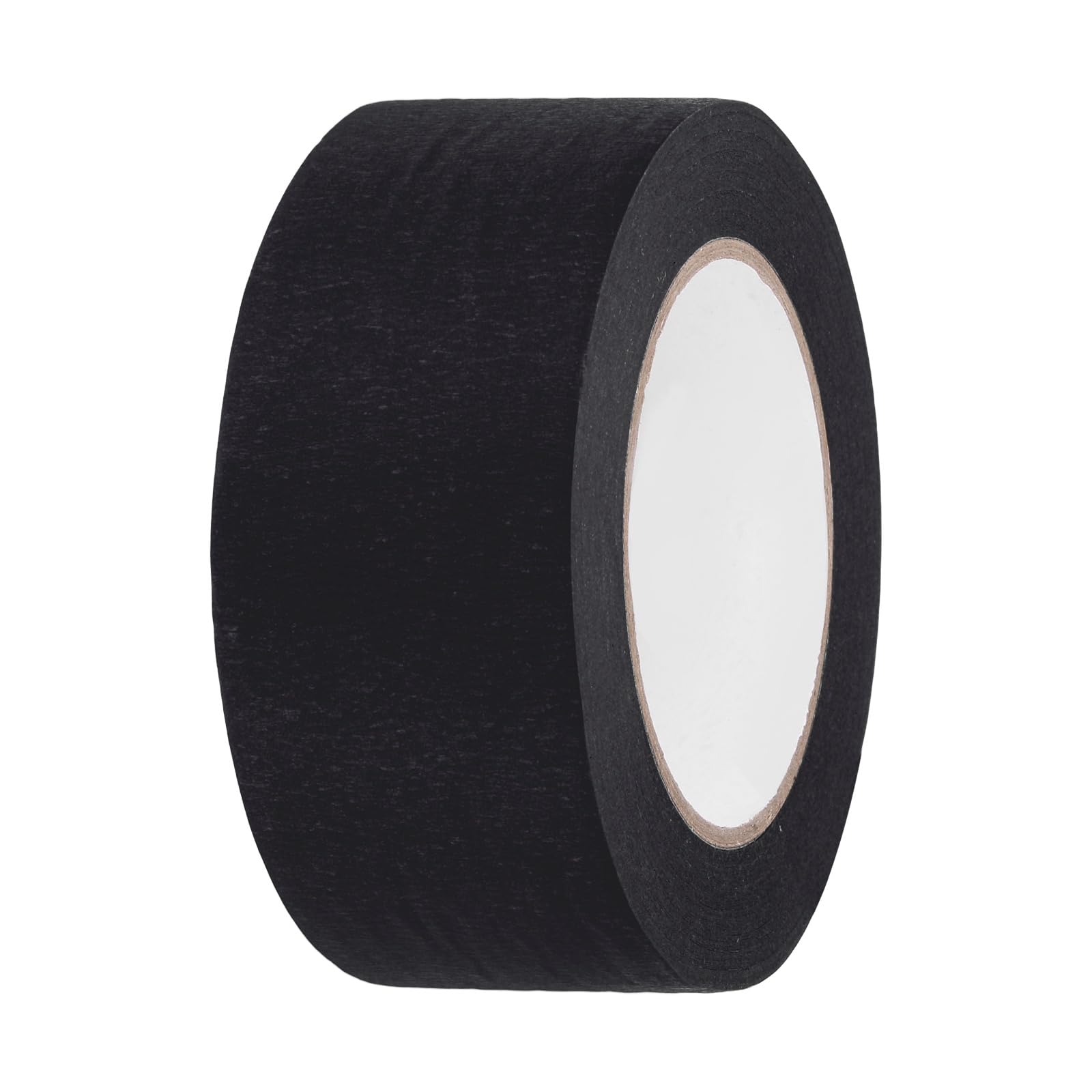 sourcing map 50mm x 50 Meters Colored Masking Tape Universal Crepe Paper Colorful Masking Painter Tape for Art Drawing DIY Handcraft Labeling Sealing, Black