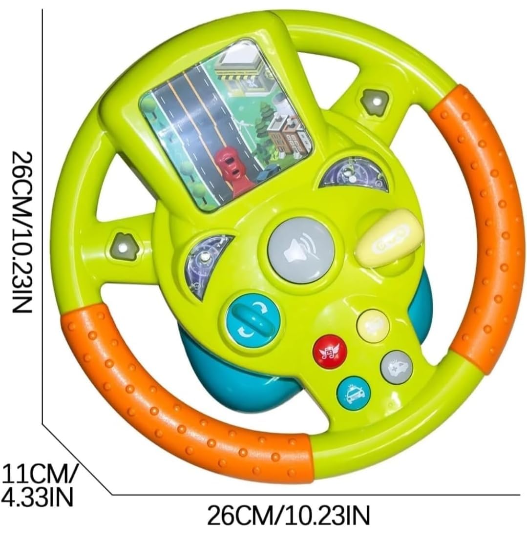 NIYANETAIL Simulated Steering Wheel Toy for Kids Interactive Adventure Pretend Play Toy with Realistic Car Speed, Brake, and Adventure Features Multicolor Educational Toy for Toddlers and Children