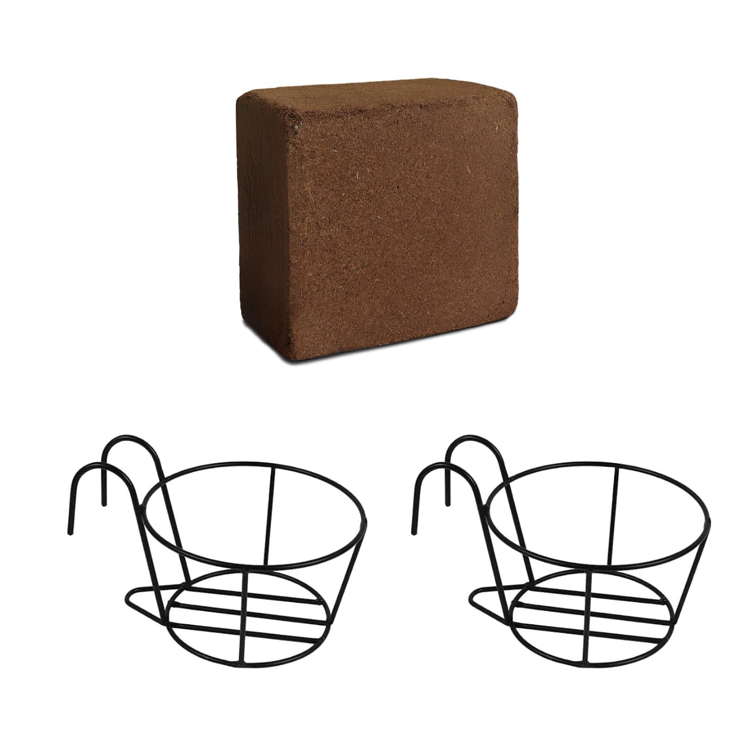 Klassic Railing Plant Stand/Pot Stand, Plant Stand for Balcony with 1KG Cocopeat, pH Balanced Expands Up to 7 litres (Pack of 2) (B0B9JP2VHB) Amazon Price History, Amazon Price Tracker