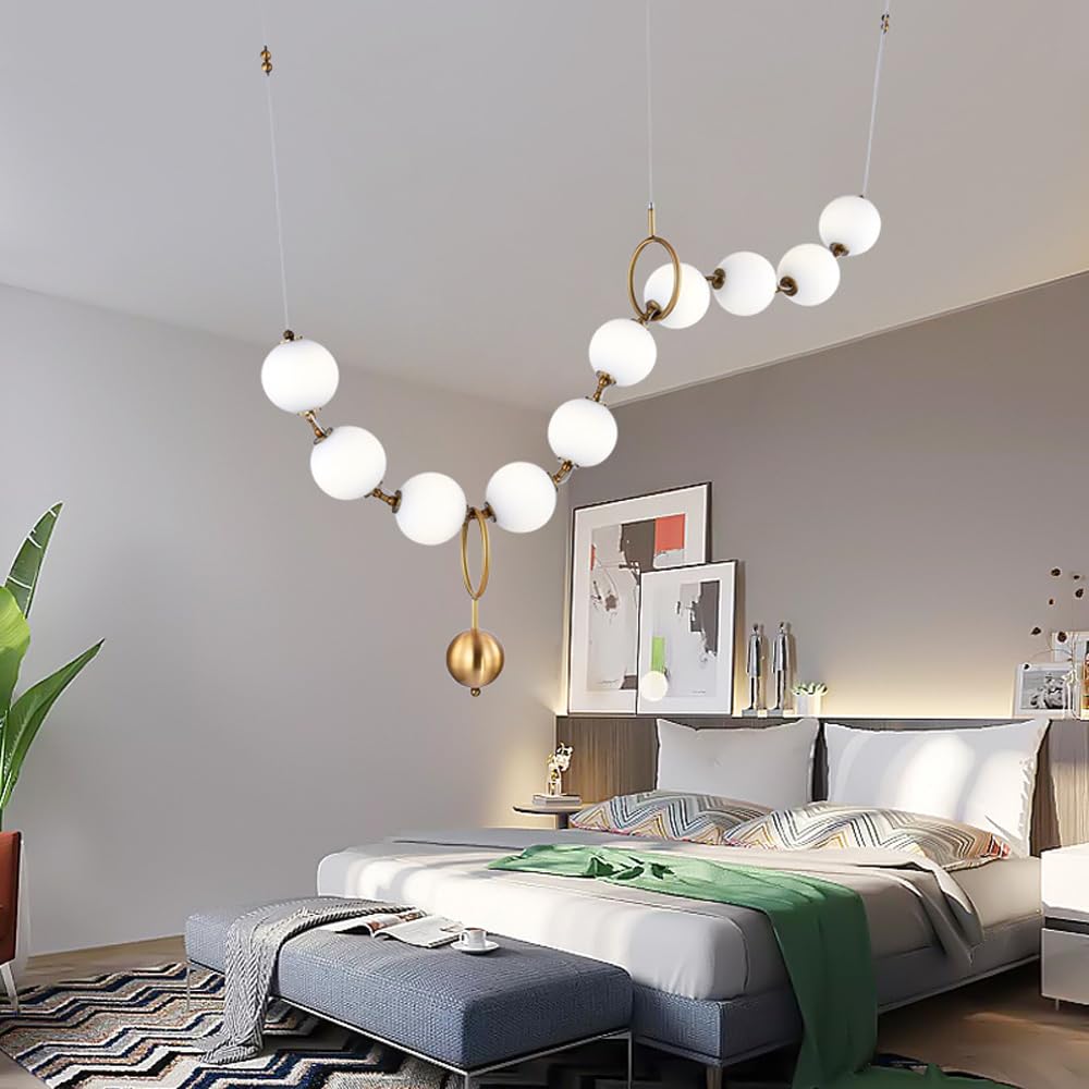 Lustre suspension moderne luminaire suspendu LED salon à 10 lumières