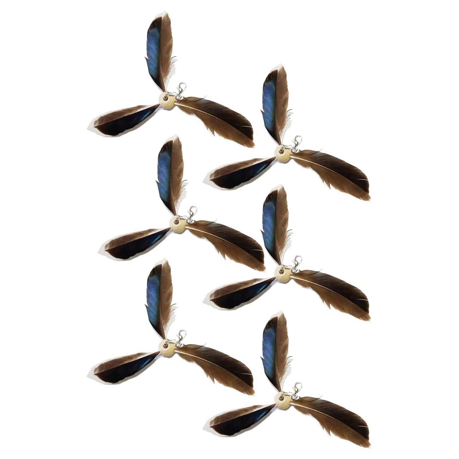 Cat Feather Toy Refill,Interactive Cat Toy Cat Feather Wand Set of 6 - Rotating Cat Feathers Refill Toys Cat Wand Toy Teaser Refills for Cats Kitten