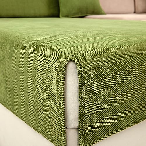 Housse de canapé tissu chenille gris | Protection meubles chiens 90 x 210 cm - 5