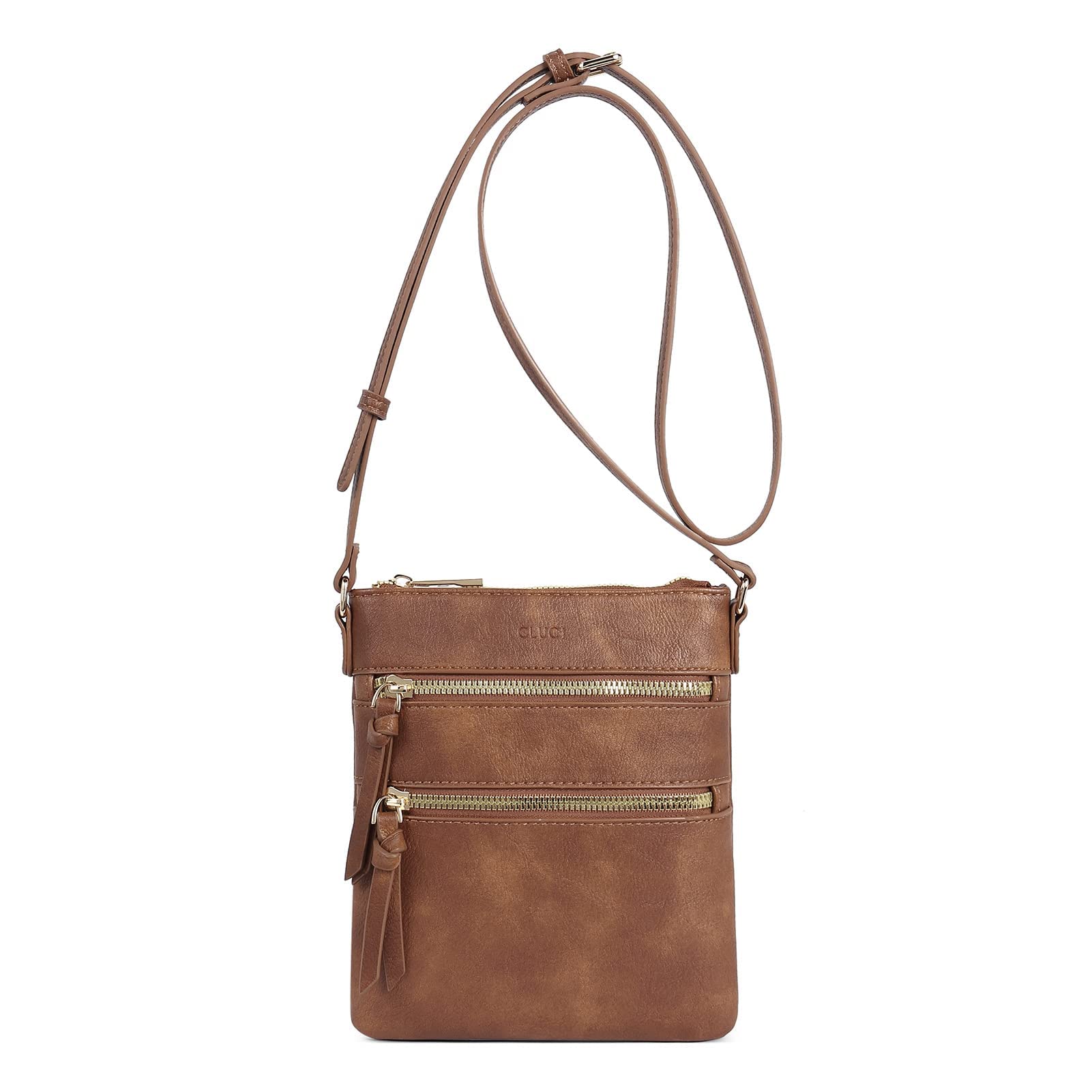 CLUCI Crossbody Purses for Women, Medium Size Zipper Pocket Adjustable Strap, Soft Leather Women's Shoulder Handbags