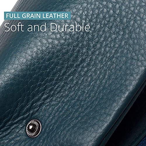 Image of Bveyzi Women Soft Leather RFID Blocking Bifold Slim Wallets Ladies Credit Card Holder Double Zipper Pocket | Soft