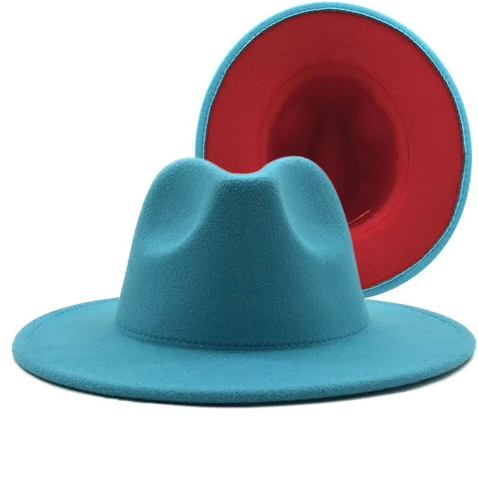 Klassische Fedora-Hüte, Wollfilz, Fedora-Hut, breite Krempe, Jazz-Partyhut für Damen und Herren, Herbst und Winter